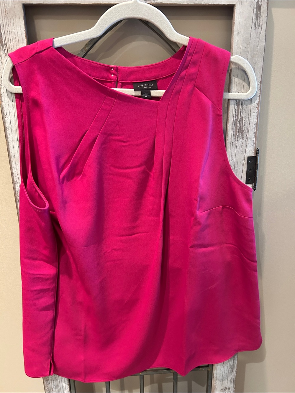 J. Jill Bright Fuchsia Pleated Sleeveless Top